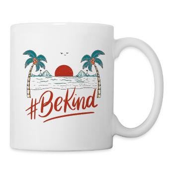 BeKind Sunset Palm Tee - Tasse - Weiß - Rechts