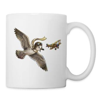 Möwenpilot über dem Flugzeug - Tasse - Weiß - Rechts
