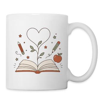 Herzbaum aus Buch – Kreativität blüht - Tasse - Weiß - Rechts
