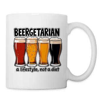 Beergetarier - Lustiges Bier T-Shirt - Tasse - Weiß - Rechts