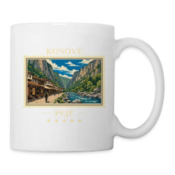 Kosovo Peja Vintage Reisemarke - Tasse - Weiß - Rechts