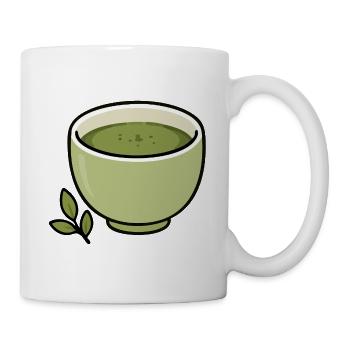 Minimalistische Matcha-Teetassen-Illustration - Tasse - Weiß - Rechts