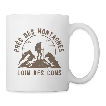 Randonneur au Sommet — Badge Montagne - Mug blanc - blanc - Droite