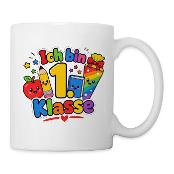 1. Klasse Schulkind Schulanfang - Tasse - Weiß - Rechts