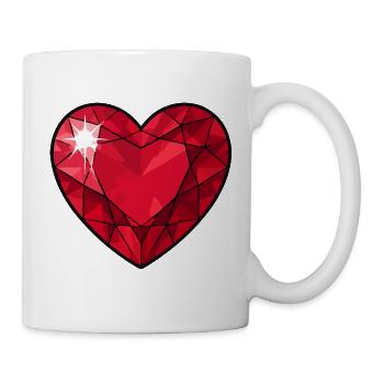 Ruby Crystal Heart - Mug - white - Right