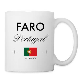 Faro Portugal Coordinates Travel Souvenir - Mug - white - Right