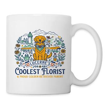 Lucerne Golden Retriever Florist Slogan Novelty - Mug - white - Right