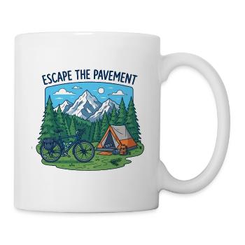 Escape the Pavement Bike Camping Vector - Mug - white - Right