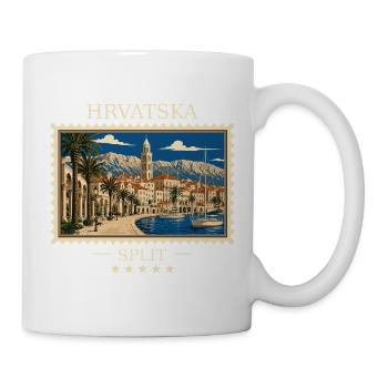 Kroatien Split Vintage Reisemarke - Tasse - Weiß - Rechts