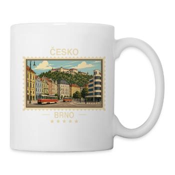 Tschechien Brno Vintage Reisemarke - Tasse - Weiß - Rechts