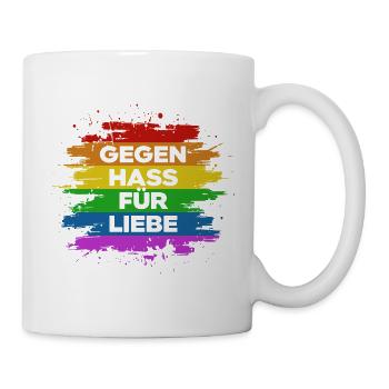 Gegen Hass Für Liebe | Pride | LGBT - Tasse - Weiß - Rechts