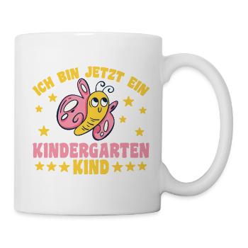  Kindergarten Schmetterling Ich bin jetzt ein - Tasse - Weiß - Rechts