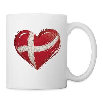 Denmark Heart Flag - Mug - white - Right