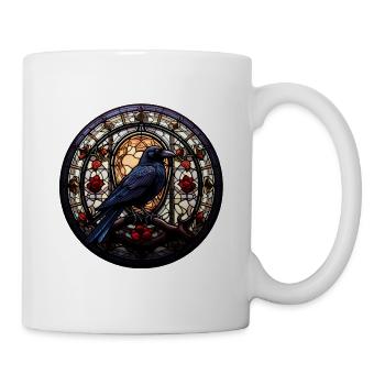 Munin the Raven | Nordic Stained Glass Motif - Mug - white - Right