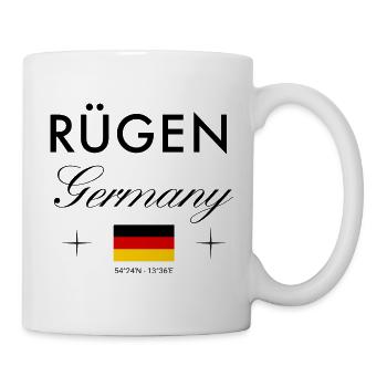 Rügen Deutschland Koordinaten Reise Souvenir - Tasse - Weiß - Rechts