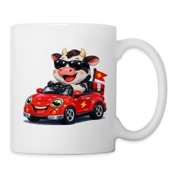 Vache dure en décapotable rouge - Mug blanc - blanc - Droite