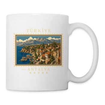Türkiye Antalya Vintage Reisemarke - Tasse - Weiß - Rechts