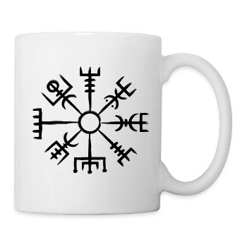 Boussole Viking Vegvisir Blanc – Runes nordiques - Mug blanc - blanc - Droite