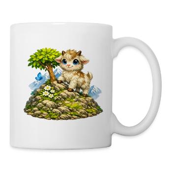 Cuddly goat on the mountain - Mug - white - Right