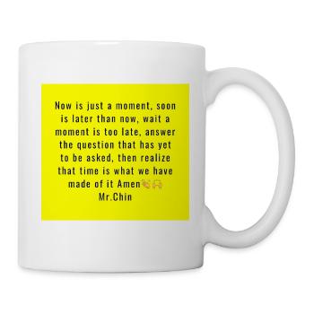 Le temps comme typographie artistique jaune - Mug blanc - blanc - Droite