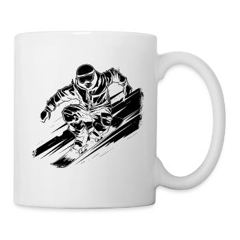 Dessin de snowboardeur - Mug blanc - blanc - Droite