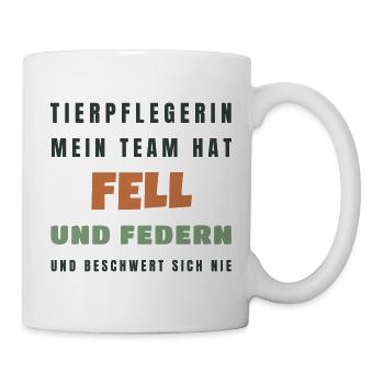 Tierpflegerin Mein Team hat Fell und Federn - Tasse - Weiß - Rechts