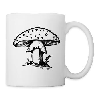 Pilz - Illustration - Tasse - Weiß - Rechts
