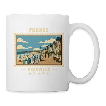 Frankreich Vintage Reisemarke - Tasse - Weiß - Rechts