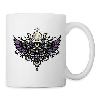 Moon Spirit Owl Emblem with Violet Crystal - Mug - white - Right