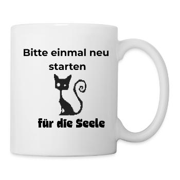 Neustart für die Seele. Katze IT Spruch - Tasse - Weiß - Rechts