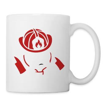 Logo de la silhouette du chien de feu - Mug blanc - blanc - Droite
