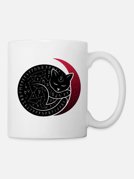Mondkatze Konstellation - Tasse - Weiß