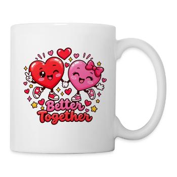 Besser zusammen – Süßes Kawaii Paar - Tasse - Weiß - Rechts