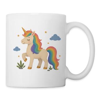 Zauberhaftes Einhorn mit Regenbogenmähne - Tasse - Weiß - Rechts