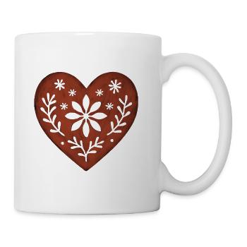 Skandinavisches Herz – Nordic Folk - Tasse - Weiß - Rechts