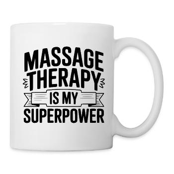 Massagetherapie ist meine Superkraft - Tasse - Weiß - Rechts