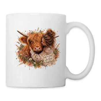 Girl who loves Highland Cows - Tasse - Weiß - Rechts