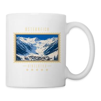 Österreich Hintertux Winter Vintage Reisemarke - Tasse - Weiß - Rechts