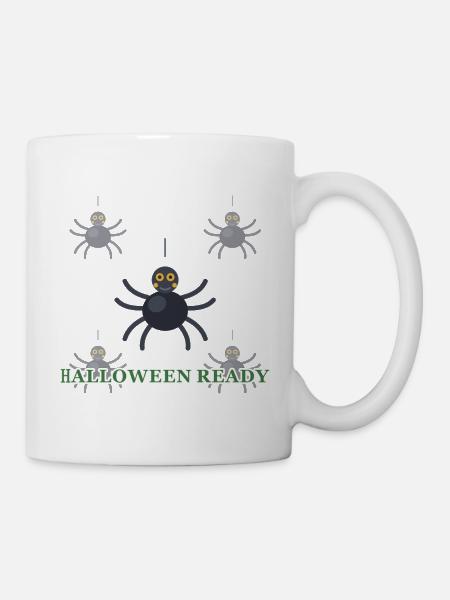 HALLOWEEN. KÜRBIS. SPINNE - Tasse - Weiß