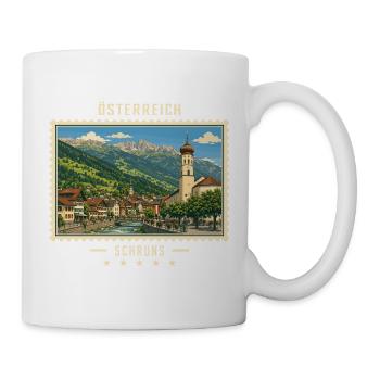 Österreich Schruns Vintage Reisemarke - Tasse - Weiß - Rechts