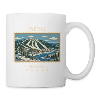 Schweden Branäs Winter Vintage Reisemarke - Tasse - Weiß - Rechts