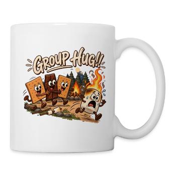 Group Hug | S'mores Lagerfeuer Humor - Tasse - Weiß - Rechts