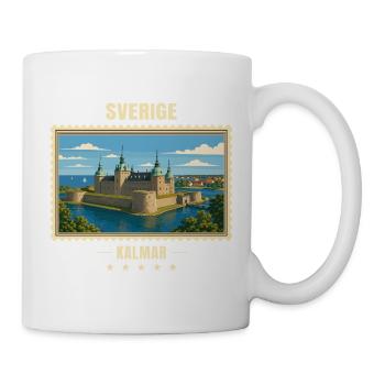 Schweden Kalmar Vintage Reisemarke - Tasse - Weiß - Rechts