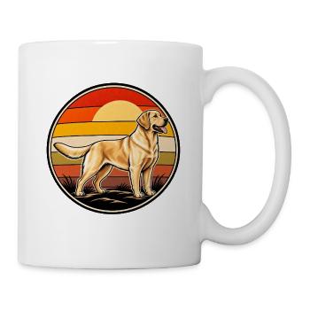 Labrador Retriever Retro Vintage Hunde Design - Tasse - Weiß - Rechts