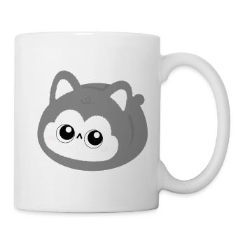 Chibi-Wolken-Husky-Plüsch - Tasse - Weiß - Rechts