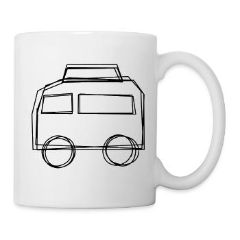 Campingbus handgezeichnet - Tasse - Weiß - Rechts