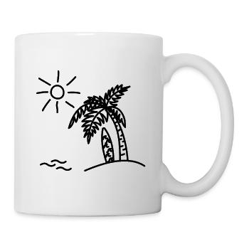 Sommer Design für Sonne Strand Urlaub und gute Lau - Tasse - Weiß - Rechts