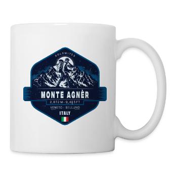 Monte Agnèr Dolomiten, Veneto, Italien Vintage Wanderung - Tasse - Weiß - Rechts