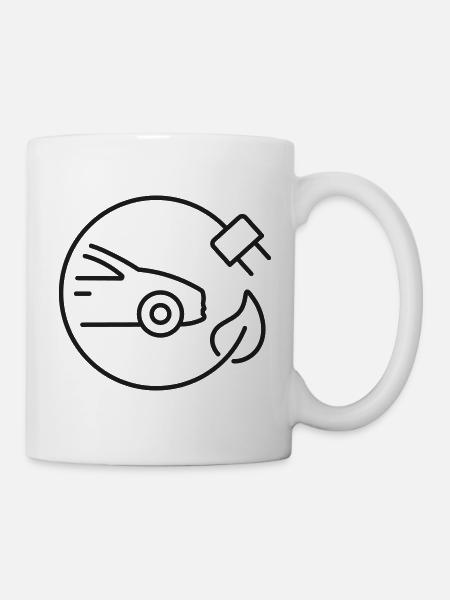 Eco Car Ladeleitung-Symbol - Tasse - Weiß