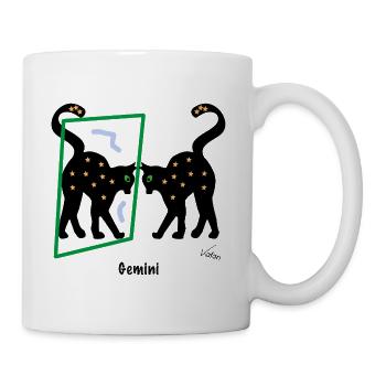 Sternzeichen-Bild Zwilling, Abstraktion - Tasse - Weiß - Rechts